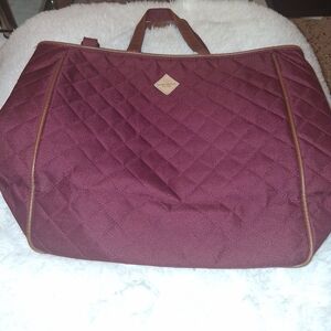 Tommy Hilfiger Red and Brown Travel Bag Quilted Design